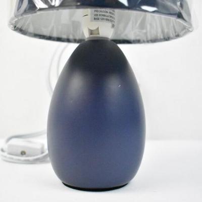 Mini Oval Ceramic Globe Table Lamp, Blue/Purple - New