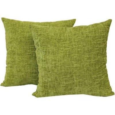 2 Green Throw Pillows, Soft, 18
