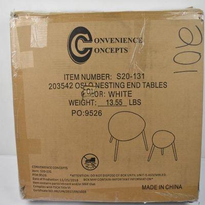 Set of White Nesting End Tables - New