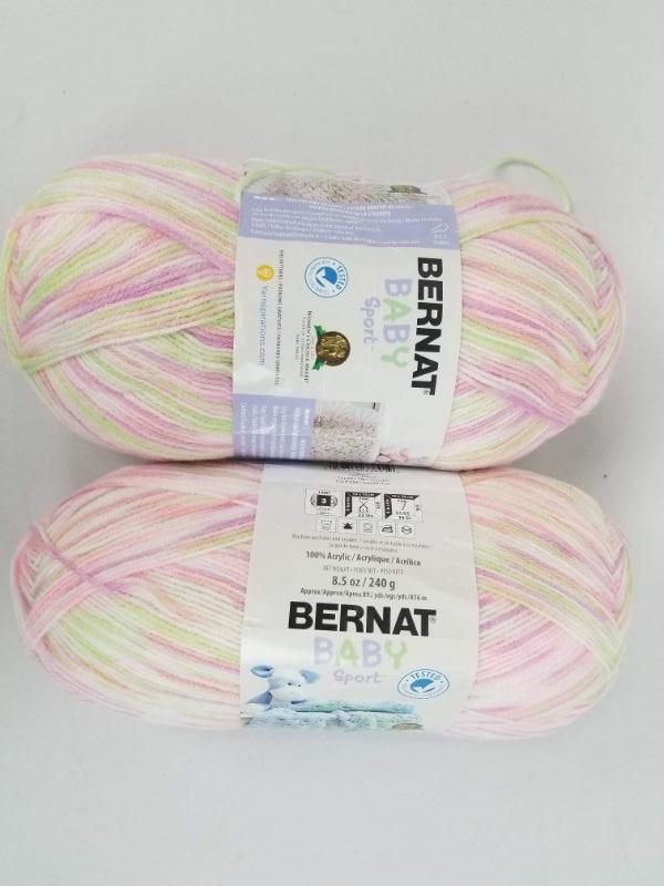 Bernat Baby Sport Yarn Skeins, Quantity 2, 8.5 oz Each - New