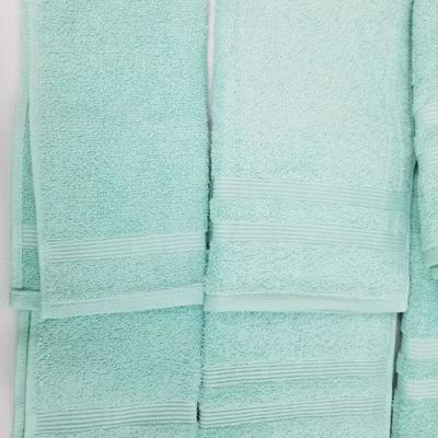 Mainstays Performance Bath Towel Set, 6 Piece, Classic Mint - New