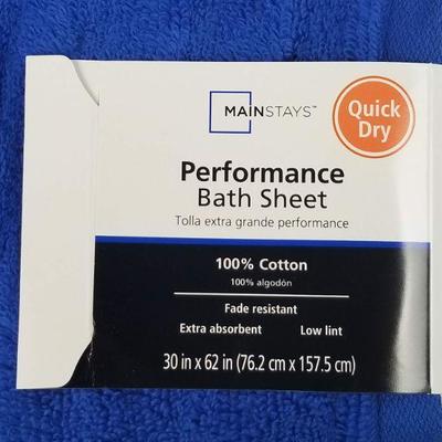 Mainstays Performance Bath Sheets, Quantity 2, Blue Crush - New