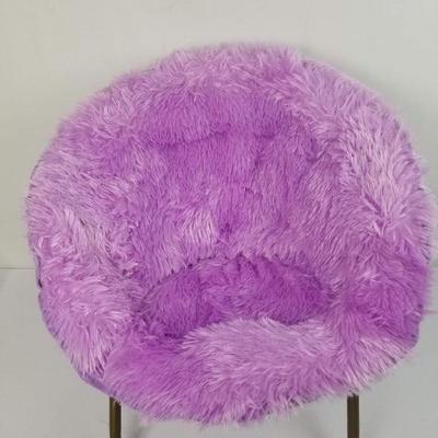 Mainstays Blair Plush Faux-Fur Kids Saucer Chair, Lavendar - New