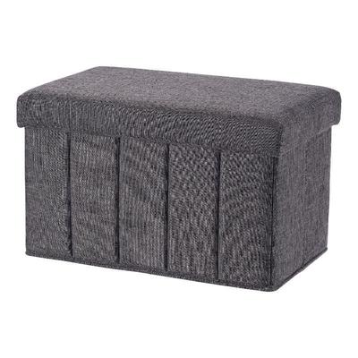 Mainstays 24 Inch Tufted Linen Collapsible Ottoman, Grey Flannel - New