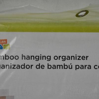 Bamboo Hanging Organizer, 6 Wide Shelves - New