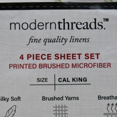 Modern Threads 4 Piece Sheet Set, California King, Sweet Rose Ivory - New