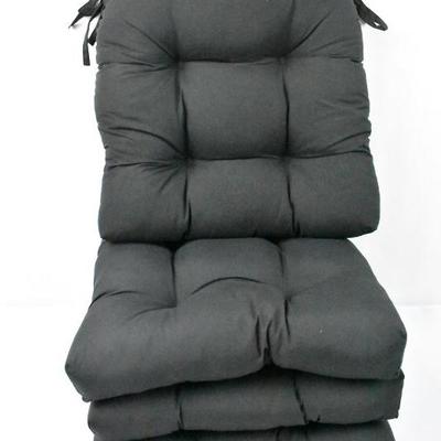 4 Dining Chair Cushions, Black 15.75