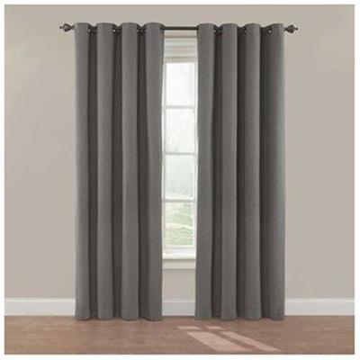 Eclipse Black Out Curtain Panel, Nadya Solid, Grommets, Smoke Gray 52