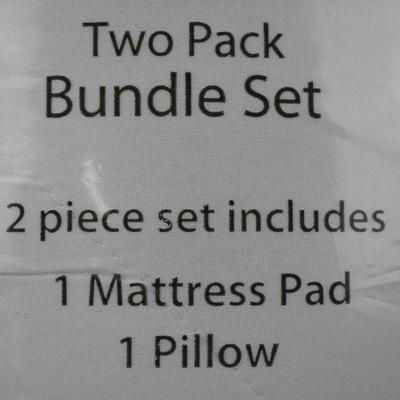 Mainstays 2 Pack Bundle Set: 1 Mattress Pad Twin XL & 1 Pillow - New
