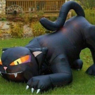 5 ft. Animated Airblown Inflatable Halloween Black Cat with Turning Head - New