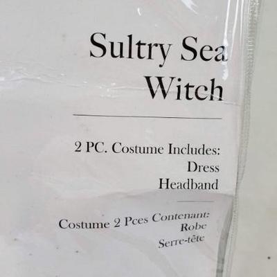 Adult Size 1X/2X Sultry Sea Witch, 2 Pc Costume Includes: Dress & Headband - New