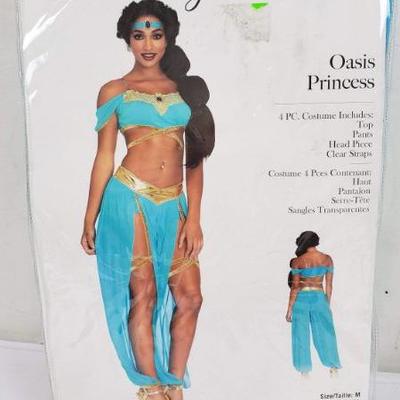 Adult Size Medium Oasis Princess, 4 Piece Costume - New