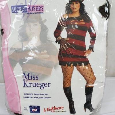 Adult Plus Size (14-16) Miss Kruger Dress, Dress Only, Missing Glove & Hat - New