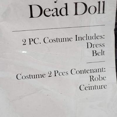 Day of the Dead Doll Costume, Adult Size XL, 2 Pc Costume - Dress & Belt - New