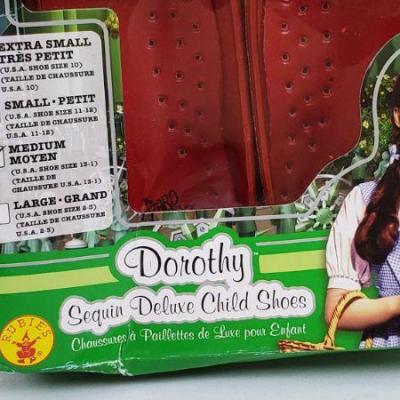 Dorothy Sequin Deluxe Child Shoes, Size Medium, USA Shoe Size 13-1 - New