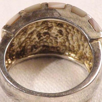 Beautiful Vintage Sterling and Mother of Pearl Ring