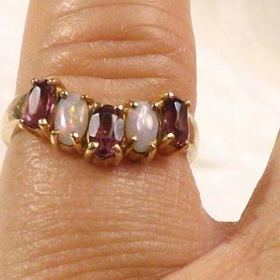 Opal and Amethyst Vintage Ring