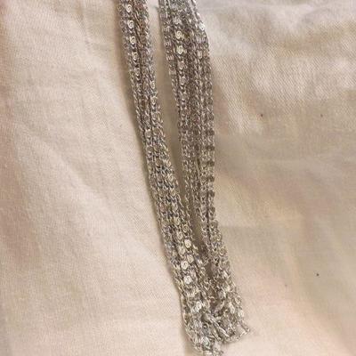 Silvertone Multi-strand Necklace and Bracelet