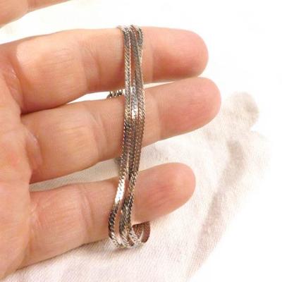 Silvertone Multi-strand Necklace and Bracelet