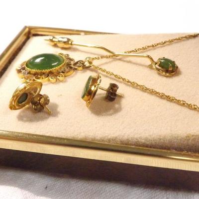 Vintage 12k GF Necklace, earrings, and stick pin