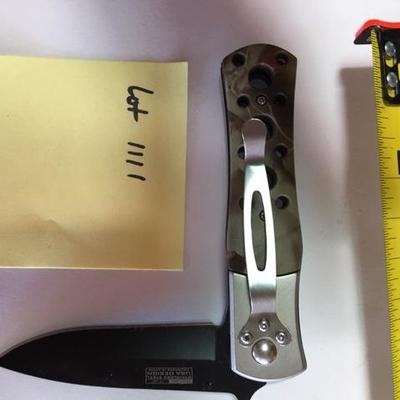 Lot 1111: Brown-tan Tac Force Folder Knife, straight blade