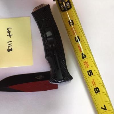 1113: Master Stainless Folder Knife, Red, straight blade