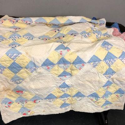 Lot#050 Hand made Sham and Baby quilt  
