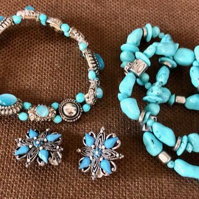 Lot#062 Turquoise LIKE Necklace and earrings 