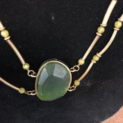 Lot#066 BIG GREEN Costume Necklace