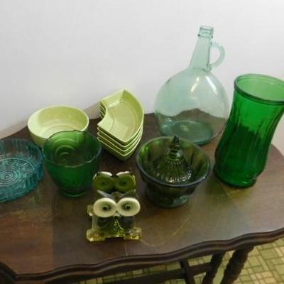 Lot Seven: Collection of Glass including Blue and Green