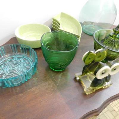 Lot Seven: Collection of Glass including Blue and Green