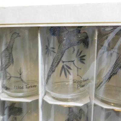 Vintage Set of Anchor Hocking Wild Bird Drinking Glasses