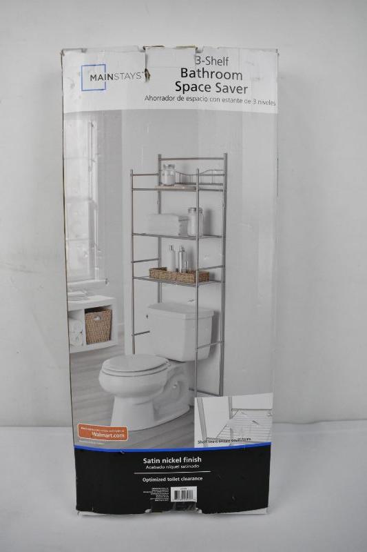 Mainstays 3Shelf Bathroom Space Saver, Satin Nickel Finish Needs 3
