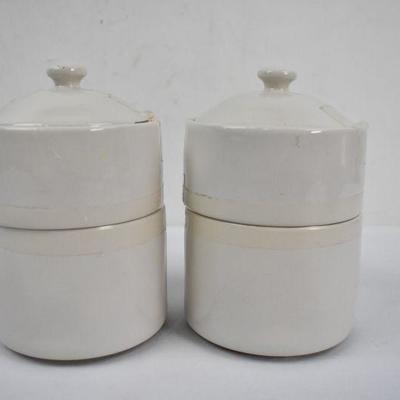 Quantity 2 Hearth & Hand Magnolia Stoneware Stacked Canisters - New