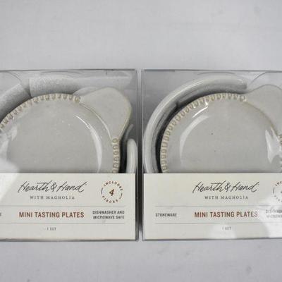 8x Hearth & Hand Magnolia Stoneware Mini Tasting Plates - New