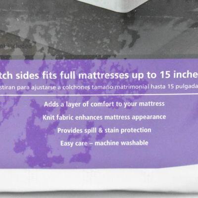 Full Size Mattress Protector by Mainstays: Waterproof Fitted Soft Knit - New