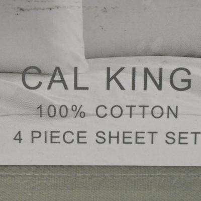 California King Sheet Set, 300 Thread Count, Sage Green - New