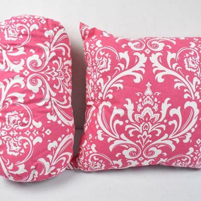 Hot Pink French Quarter & Round Bolster Decorative Pillows - New