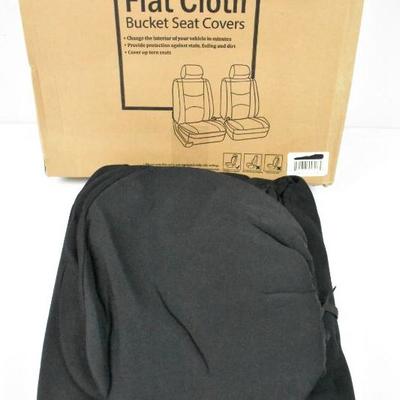 Car Bucket Seat Covers by FH Group, Black - New