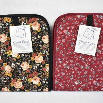 2 Project Pack Chart Easels: Black Floral & Red Floral  - New