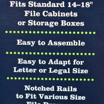 Hanging FIle Folder Frame for Legal or Letter Size - New
