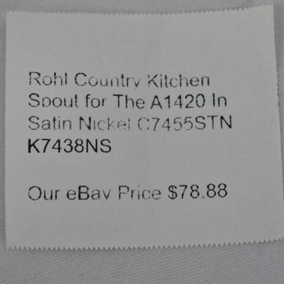 Rohl Country Kitchen Spout ONLY Satin Nickel C7455STN K7438NS - New, Open Box