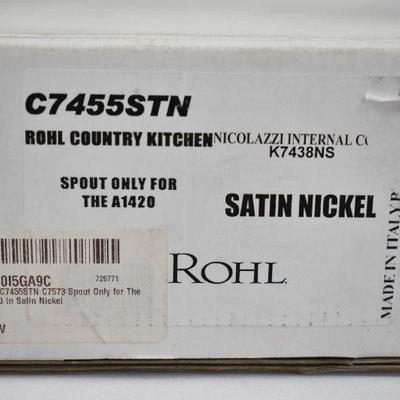 Rohl Country Kitchen Spout ONLY Satin Nickel C7455STN K7438NS - New, Open Box