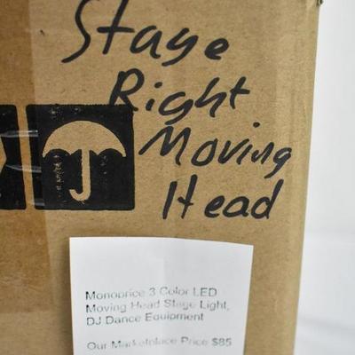 Monoprice 3 Color LED Moving Head Stage Light, DJ Dance Equipment