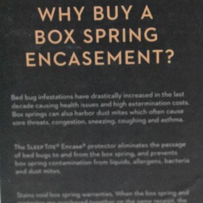 Malouf Sleep Tite Encase Queen Box Spring Protector - New, Damaged Box