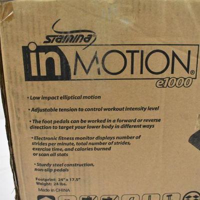 Stamina InMotion E1000 Elliptical Trainer - New, Open Box