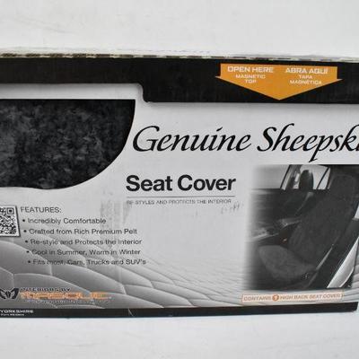 Masque Alpna Sheepskin Car Seat Cover, Grey - New