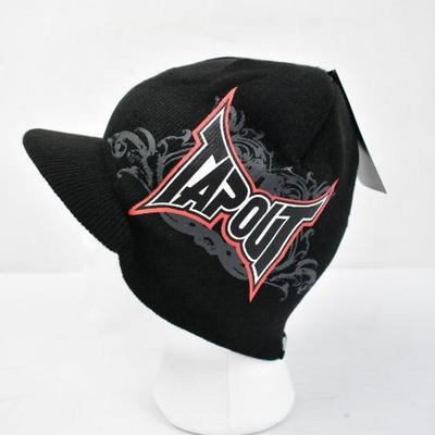 Quantity 2 Tapout Beanies with Rim, Black, Red, White & Gray - New