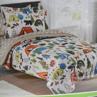 Mainstays Kids Twin Size Bedding Set, 5 Pc Outdoor/Camping Theme - New