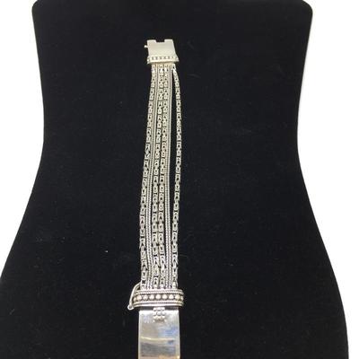 Lot 141 - Sterling Silver Chains Bracelet 